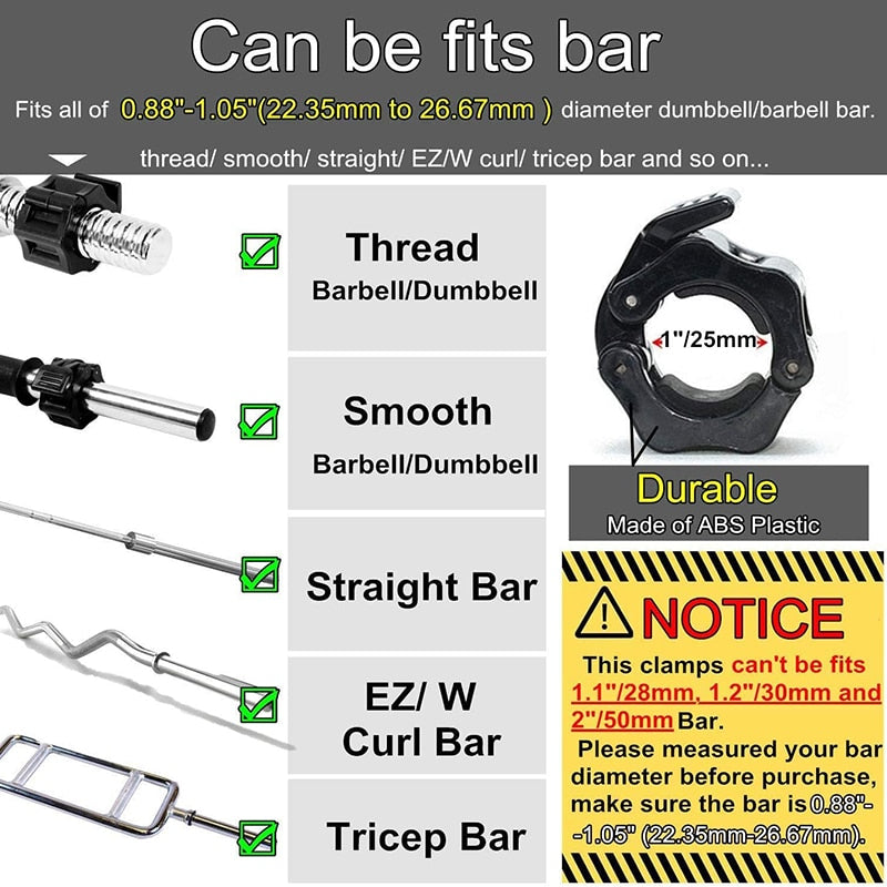 Barbell Collar Safety Clips