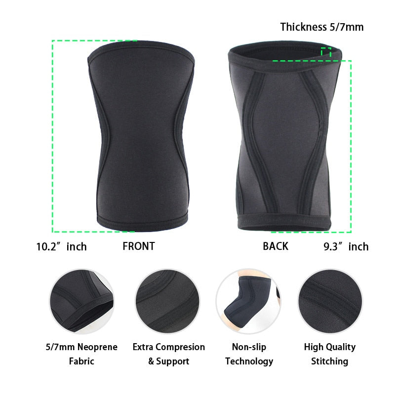1 Pair Squat 7mm Knee Sleeves For Weightlifting